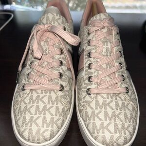 Michael Kors Women's Pink Monogram Sneakers